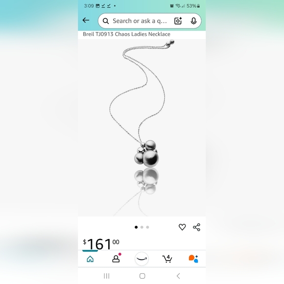 BREIL CHAOS Adjustable Necklace with Polished & Satin Steel Spheres EUC - Picture 11 of 12